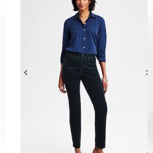 J. Jill Navy Blue Corduroy Hight Rise Straight Leg Pants, Size 18